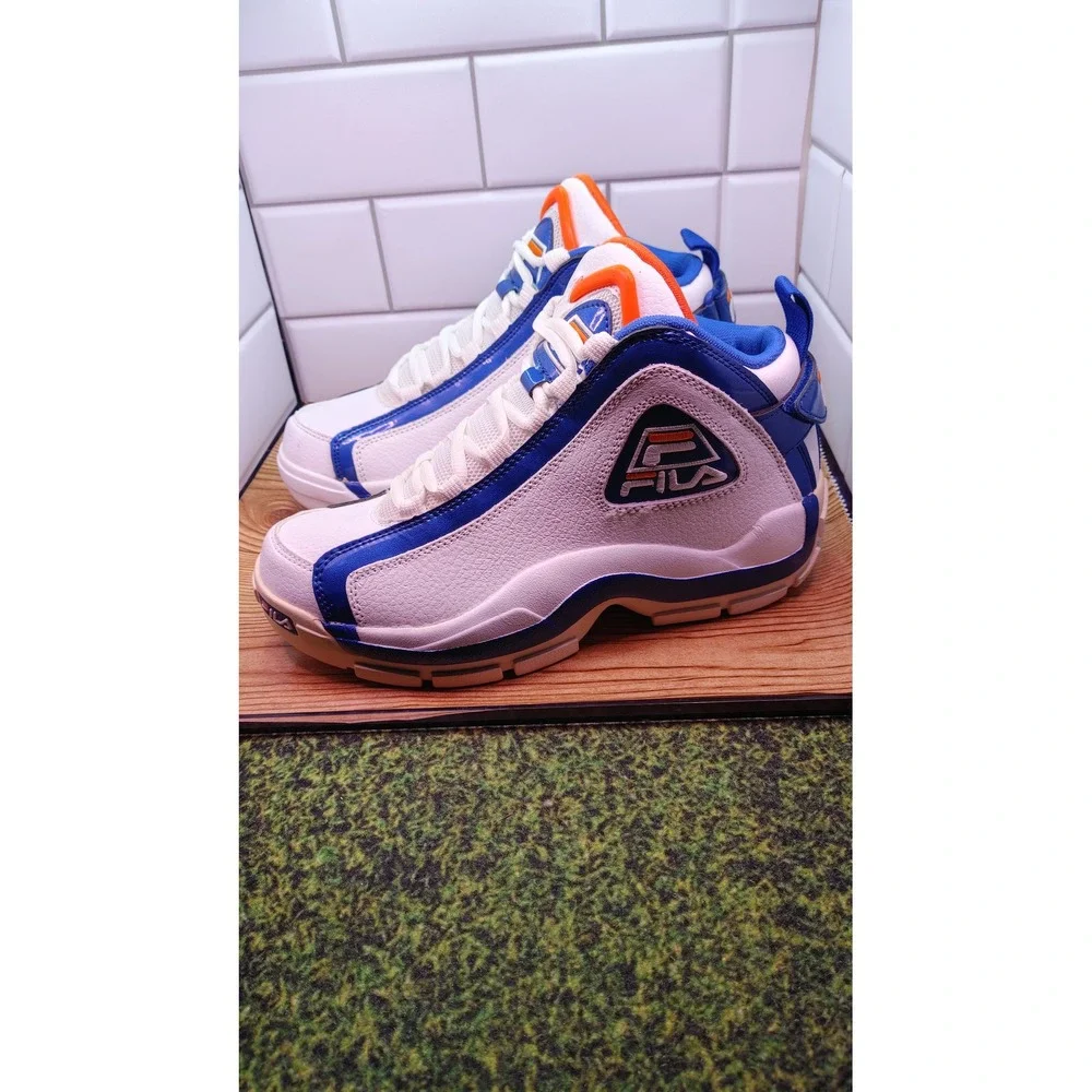 FILA 96 Basketball Sneakers Mens 8 White Blue New With Flaws Retro Grant Hill 2